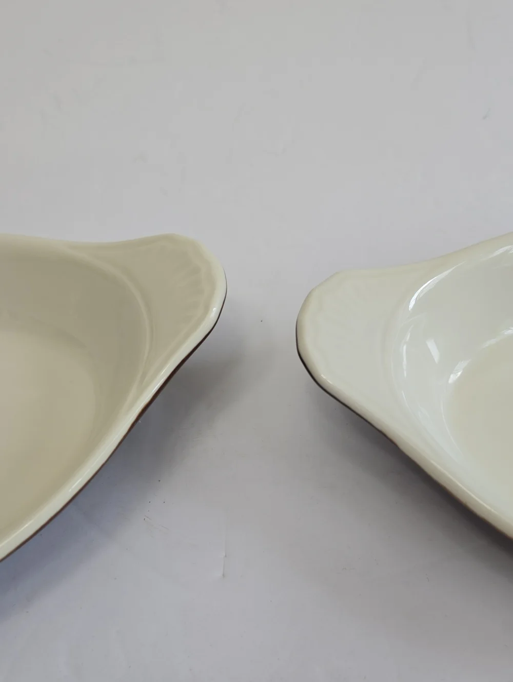 Vintage Rego Pottery Japan Set Of 2 Oval Casserole Au Gratin Dish Glazed Brown